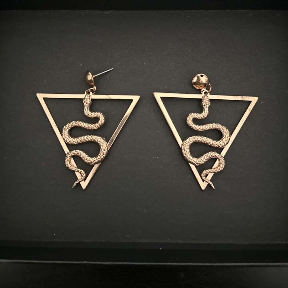 Aldo Gold Snake Triangle Earrings